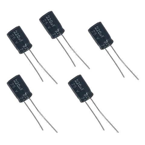 Capacitor de 220 µF y 25 V, pack de 5
