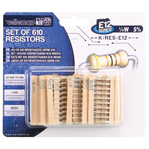 Kit de resistencias de 610 piezas